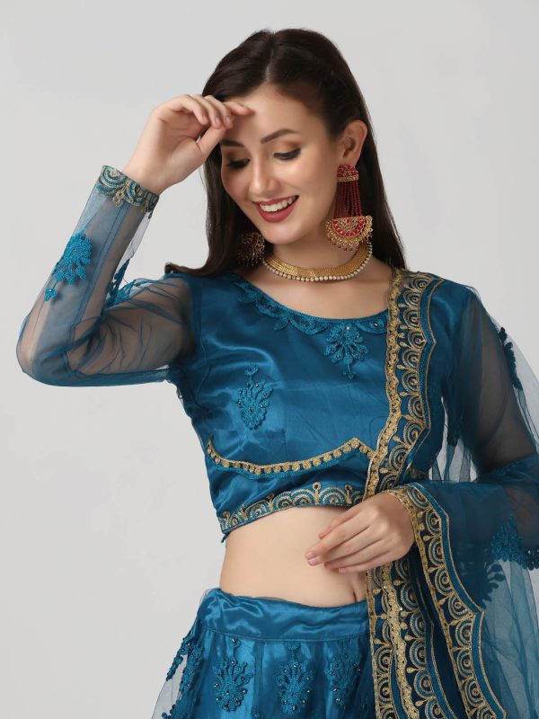 Net Rama Lehenga Choli