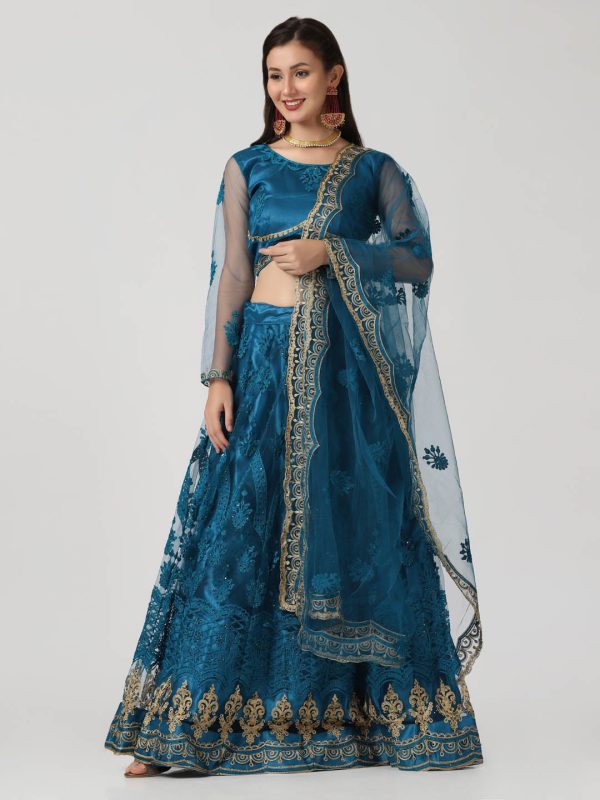 Net Rama Lehenga Choli