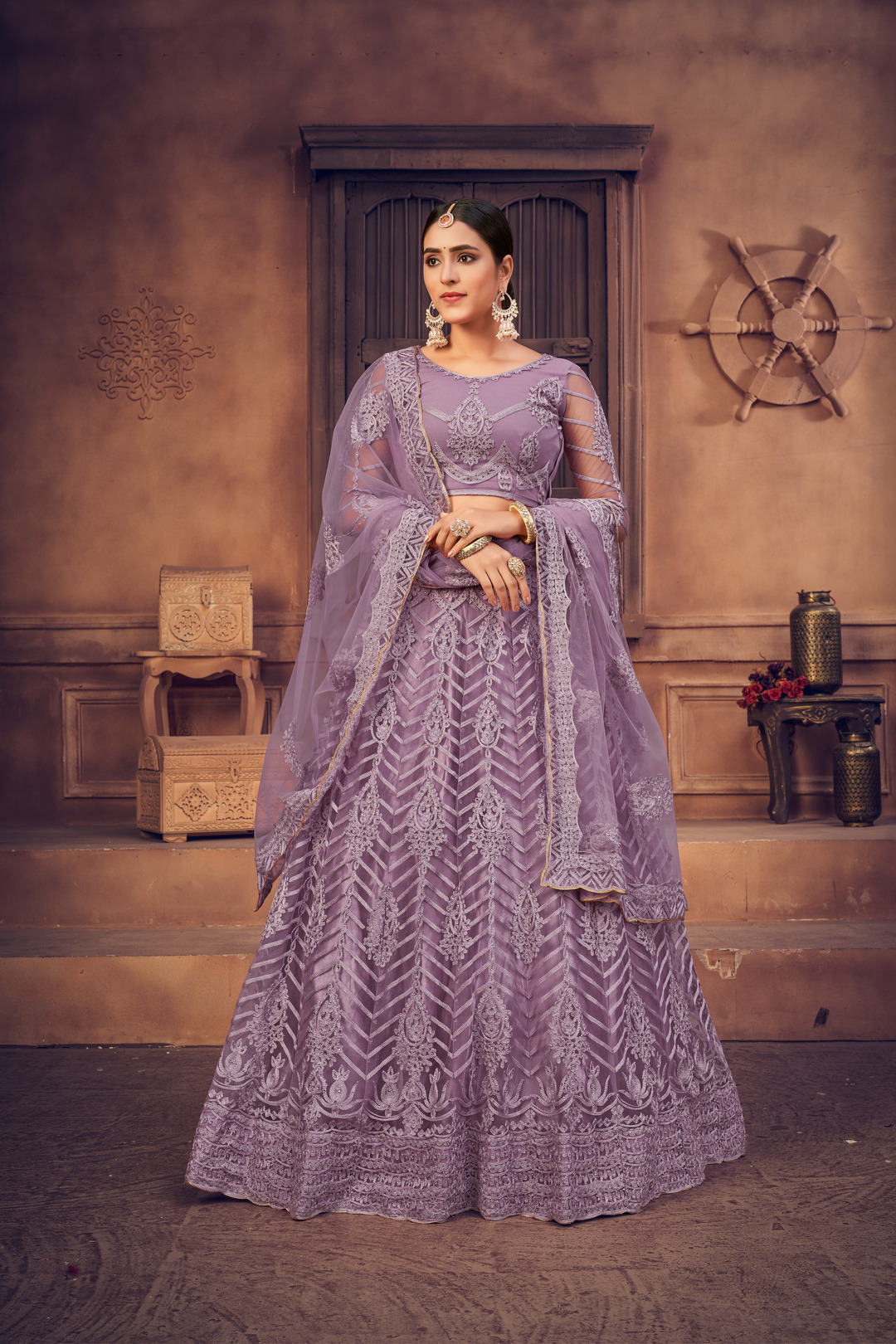 Purple Partywear Lehenga Choli