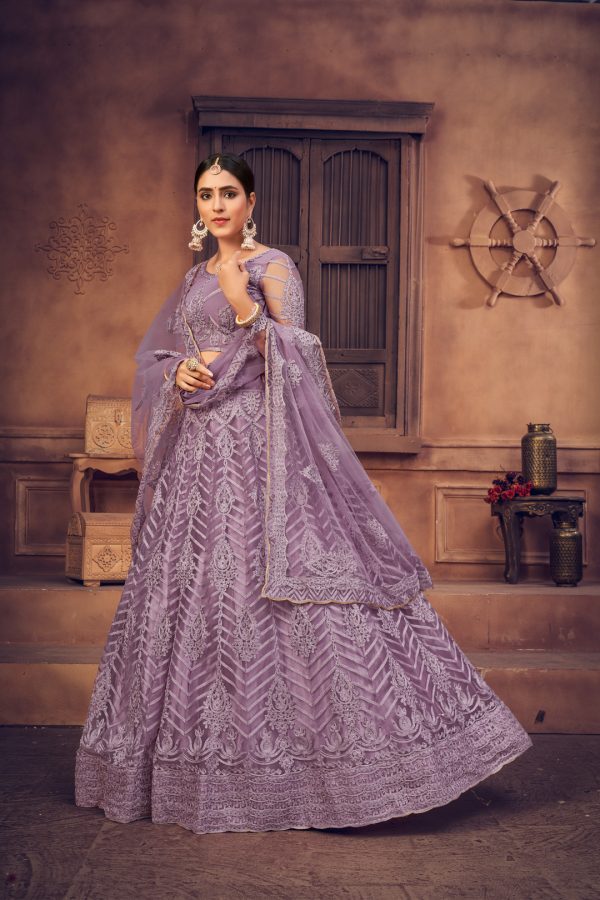 Purple Partywear Lehenga Choli