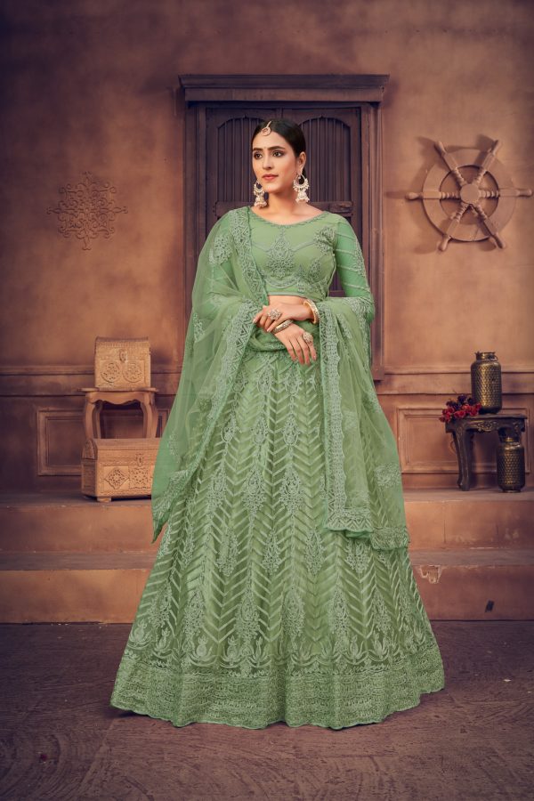 Green Partywear Lehenga Choli