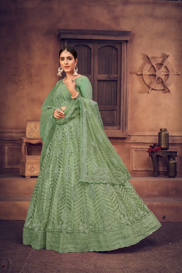 Green Partywear Lehenga Choli