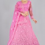 Pink Net Fabric Lehenga Choli