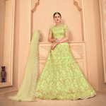 Pista Green Embroidered Lehenga