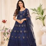 Embroidered Blue Net Anarkali Suit