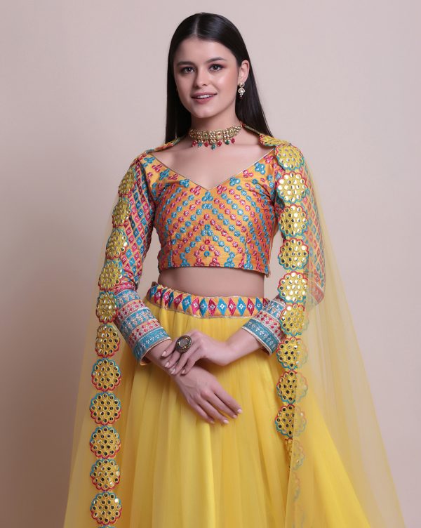 Charming Yellow Silk Lehenga Set