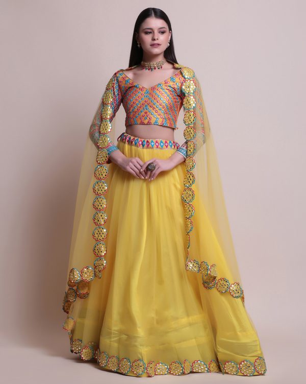 Charming Yellow Silk Lehenga Set