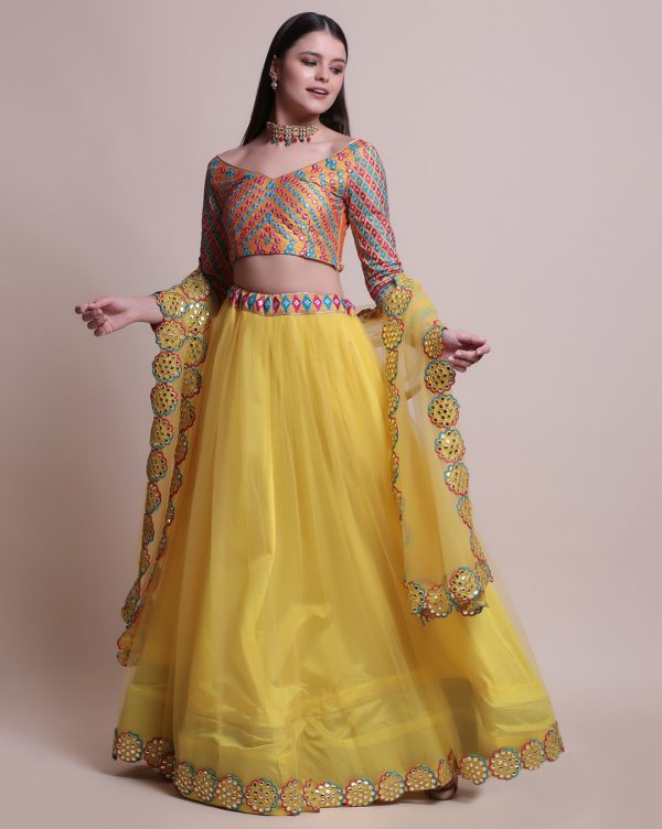 Charming Yellow Silk Lehenga Set