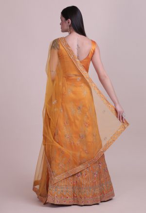 Yellow Stone Work Lehenga Choli