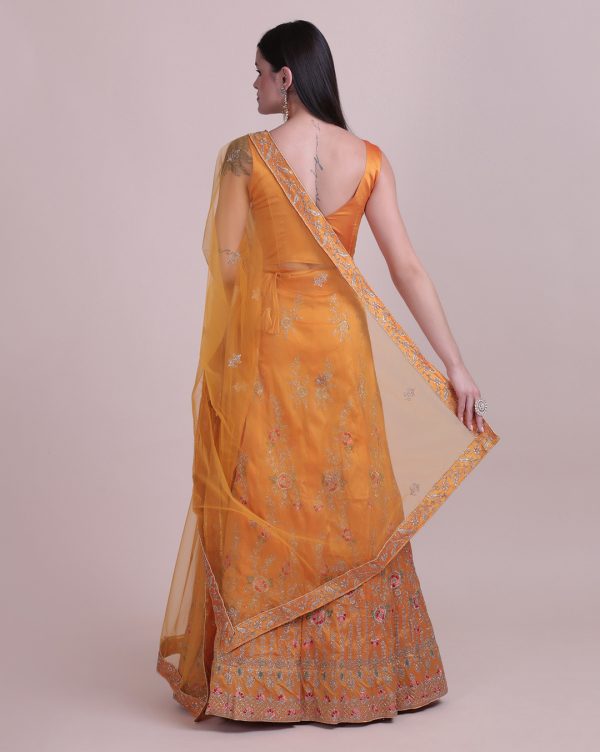 Yellow Stone Work Lehenga Choli