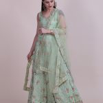 Sea Green Stone Work Lehenga