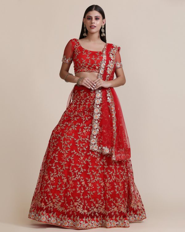 Gold and Red Bridal Lehenga