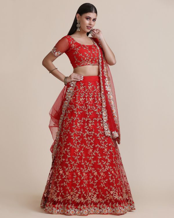 Gold and Red Bridal Lehenga