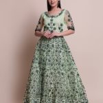 Lamon Green Net Anarkali Suit