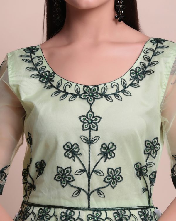 Lamon Green Net Anarkali Suit