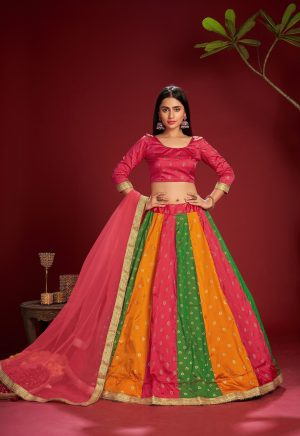 Taffeta Silk Foil Printed Lehenga Choli