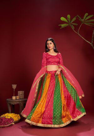 Taffeta Silk Foil Printed Lehenga Choli