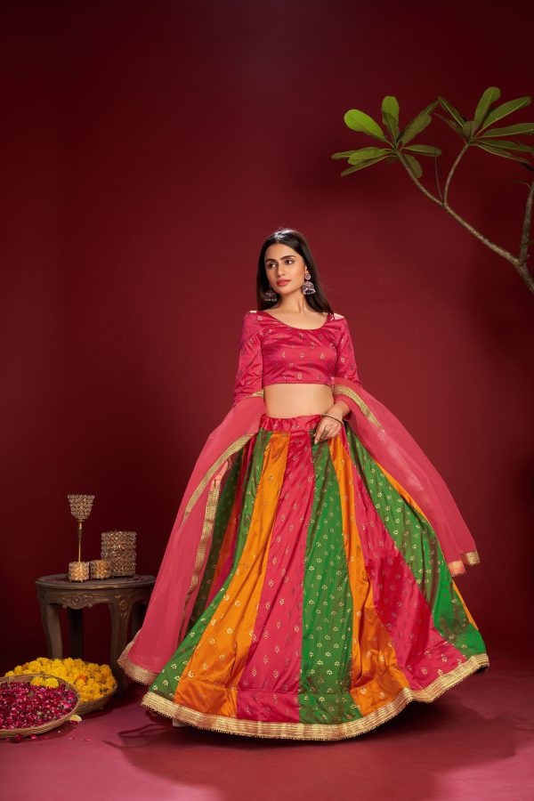 Taffeta Silk Foil Printed Lehenga Choli