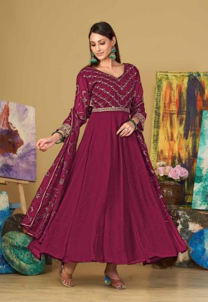 Pink Anarkali Suit In Georgette