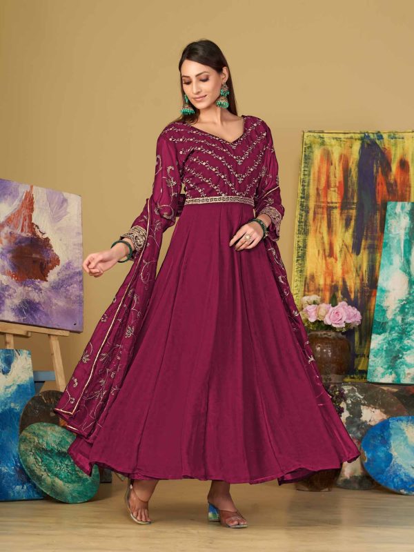 Pink Anarkali Suit In Georgette