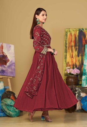 Maroon Anarkali Suit In Georgette