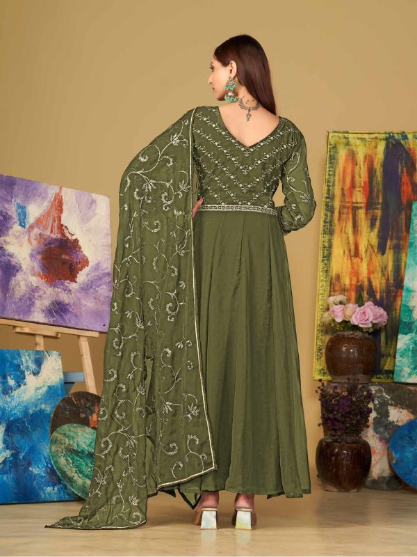 Mehndi Anarkali Suit In Georgette