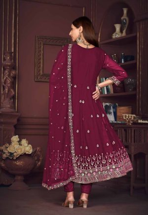 Embroidered Pink Anarkali Suit