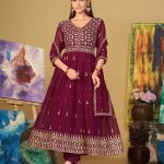 Georgette Dark Pink Anarkali Suit