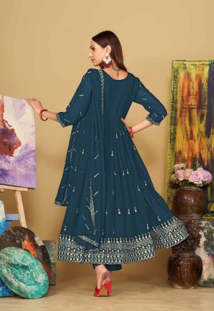 Georgette Rama Anarkali Suit