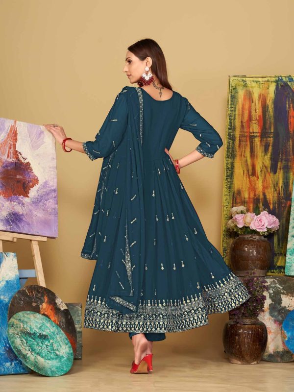 Georgette Rama Anarkali Suit