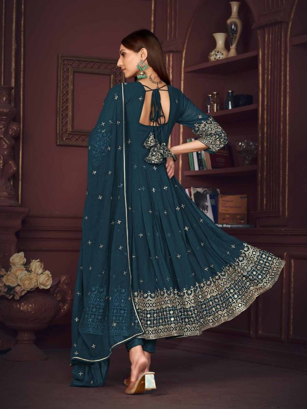 Rama Embroidery Work Georgette Anarkali Suit