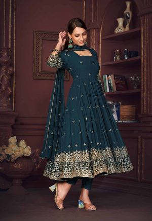 Rama Embroidery Work Georgette Anarkali Suit