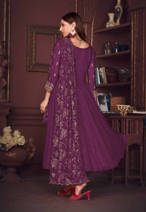 Purple Georgette Anarkali