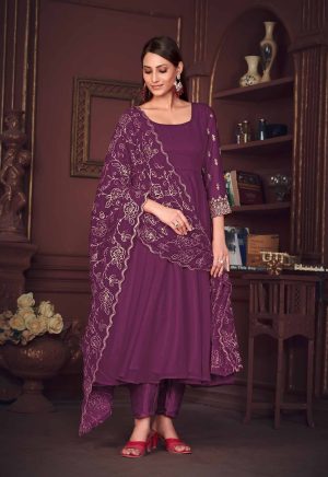 Purple Georgette Anarkali