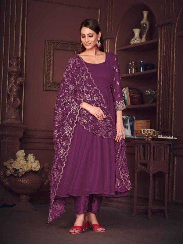 Purple Georgette Anarkali