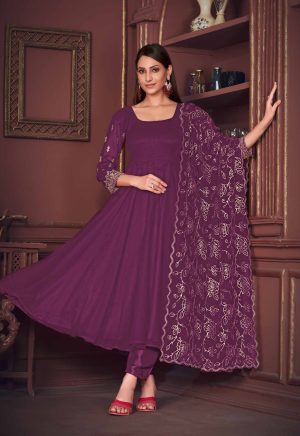 Purple Georgette Anarkali