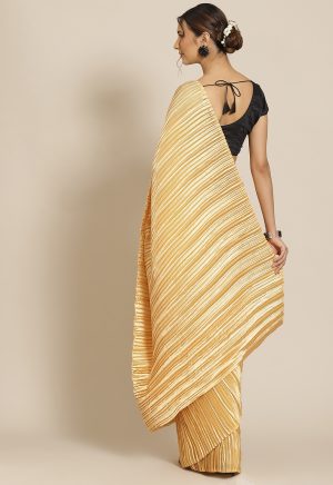 Satin Silk Golden Saree