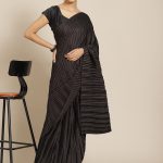 Satin Silk Black Saree