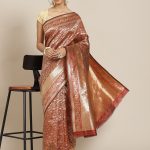 Maroon Jacquard Silk Saree