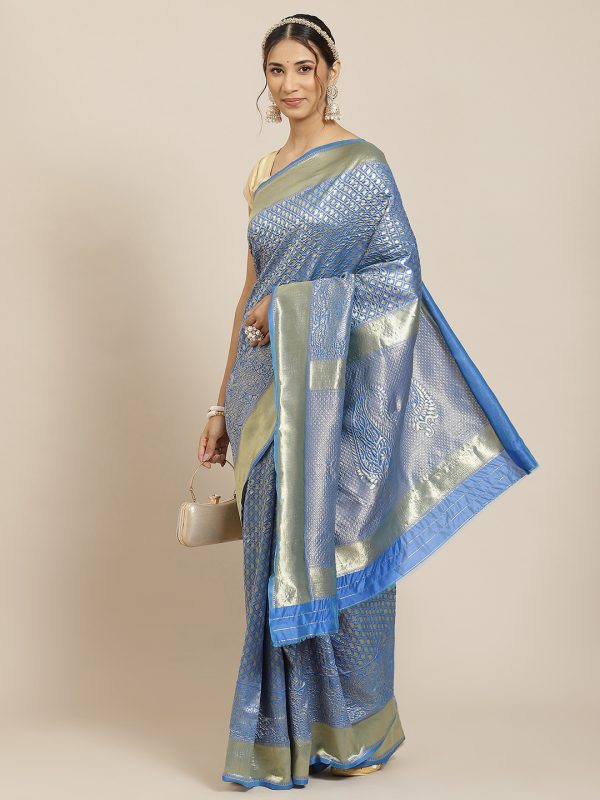 Jacquard Silk Blue Saree