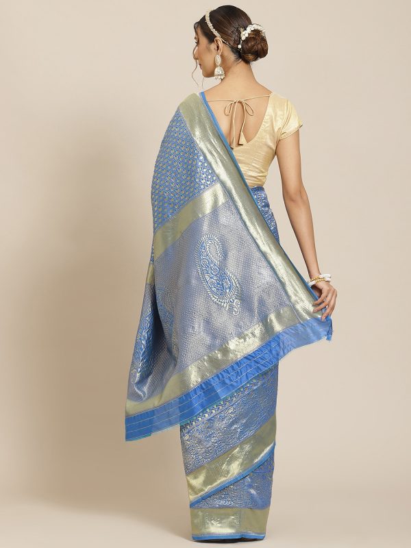 Jacquard Silk Blue Saree