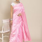 Pink Woven Work Saree