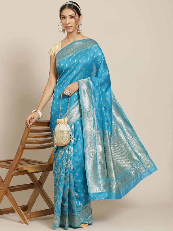 Sky Woven Work Saree