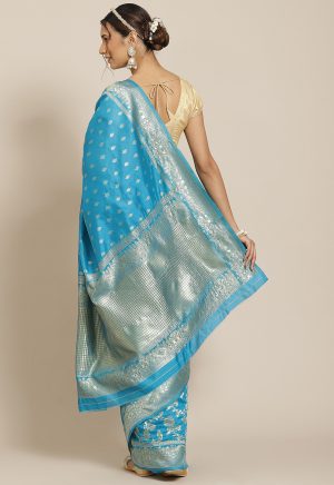 Sky Woven Work Saree