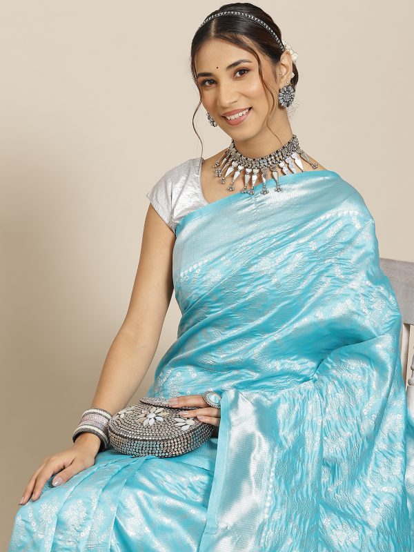 Sky Traditional Jacquard Silk Saree