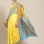 Weaving Work Yellow Rama Saree