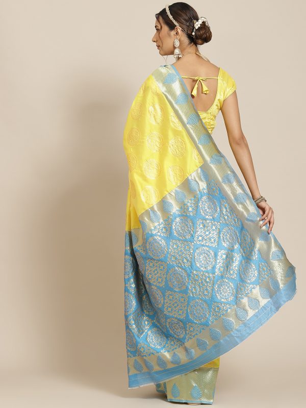 Weaving Work Yellow Rama Saree