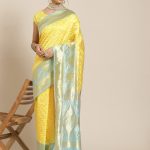 Yellow Jacquard Saree