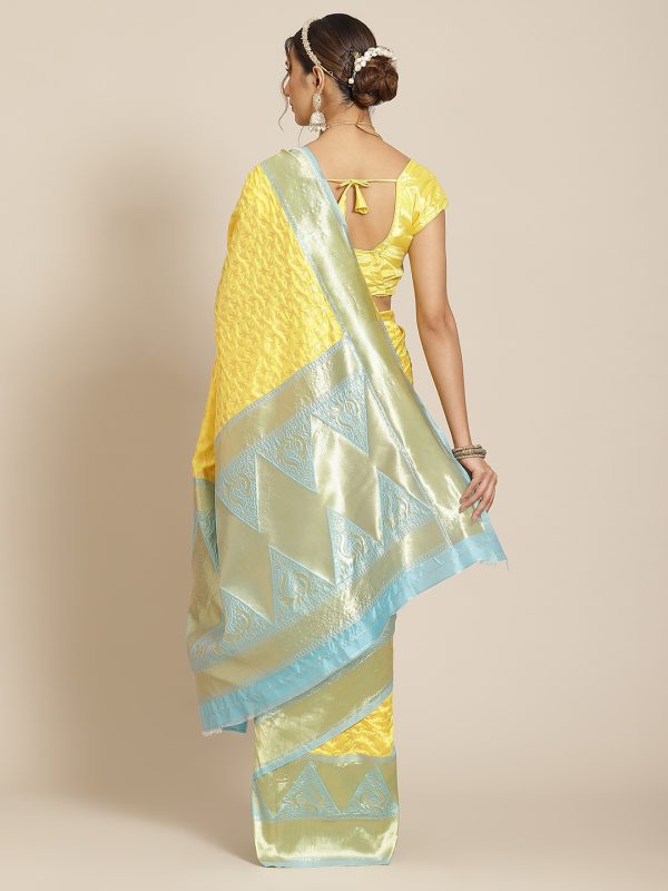 Yellow Jacquard Saree