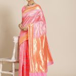 Pink Jacquard Silk Saree